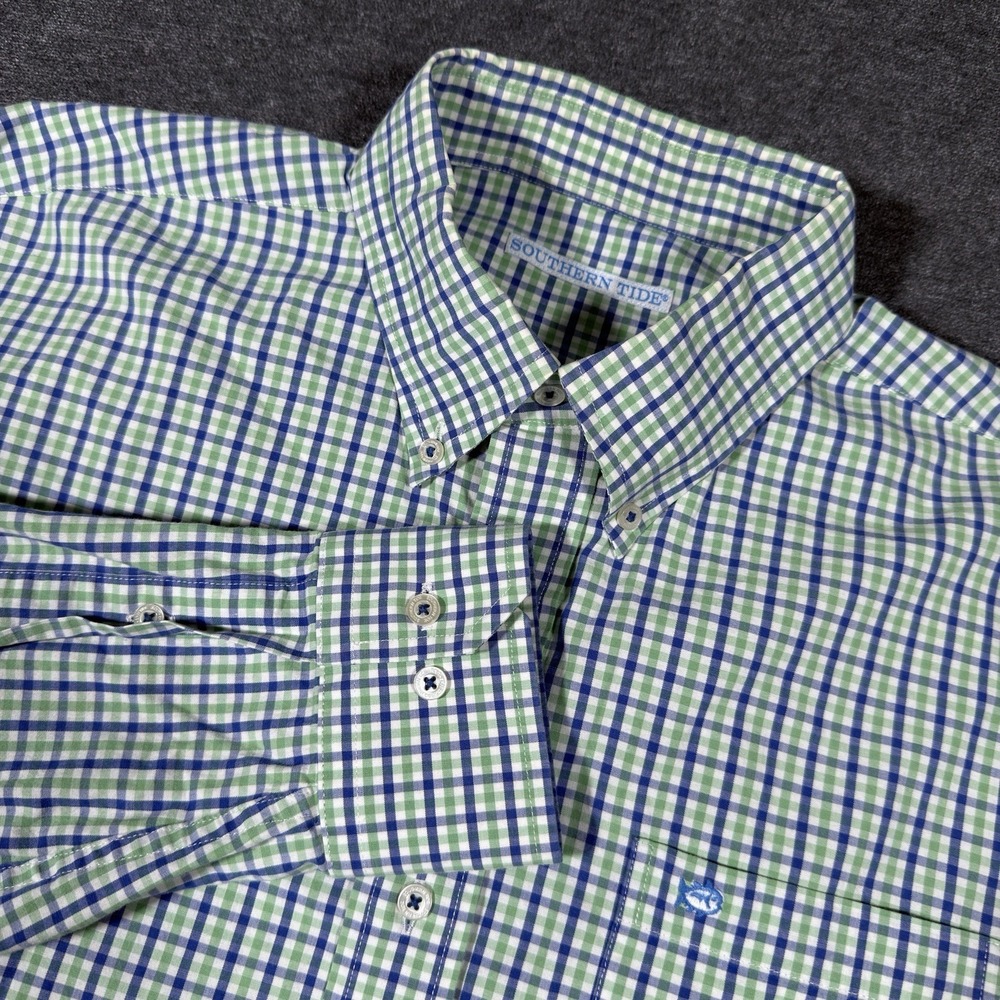 Southern Tide Shirt Mens Large Multicolor Plaid Button Down Long Sleeve Preppy